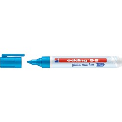 Marker pentru sticla edding 95, corp plastic, varf rotund, 1.5-3 mm, albastru