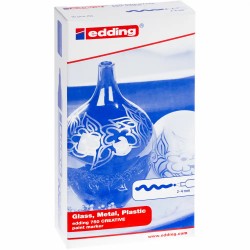 Marker edding 750 cu vopsea, corp metalic, varf rotund, 2-4 mm, set 10 culori