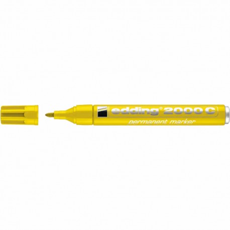 Marker permanent Edding 2000C, corp metalic, varf rotund, 1.5-3 mm, galben