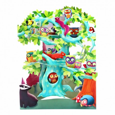Felicitare 3D, Santoro, Swing Card, Pop-up, design Pasari