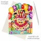 Felicitare 3D, Santoro, Swing Card, Pop-up, design Tort Aniversar