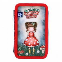 Penar echipat Gorjuss, Little Mushroom, 3 compartimente, 12x21x6 cm