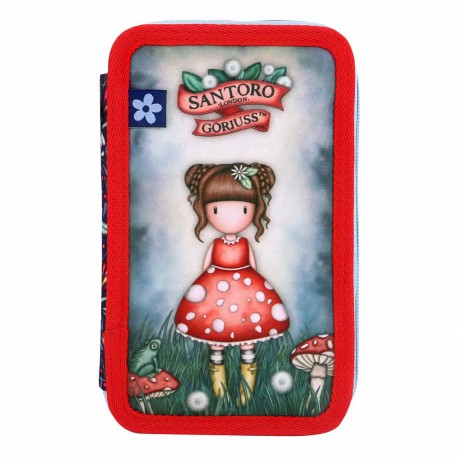 Penar echipat Gorjuss, Little Mushroom, 3 compartimente, 12x21x6 cm