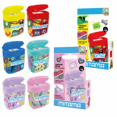 Ascutitoare dubla Mitama, cu recipient, diverse modele