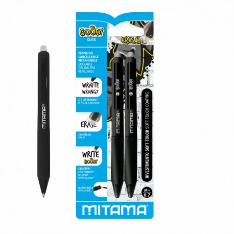 Set 2 pixuri Mitama, Click, rescriere, negru Set 2 pixuri Mitama, Click, rescriere, negru