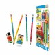 Set creioane Mitama, grafit HB, 4 bucati, cu radiere incluse