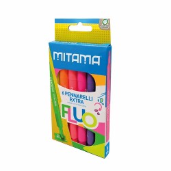 Set carioci Jumbo Mitama, culori fluo, 6 bucati