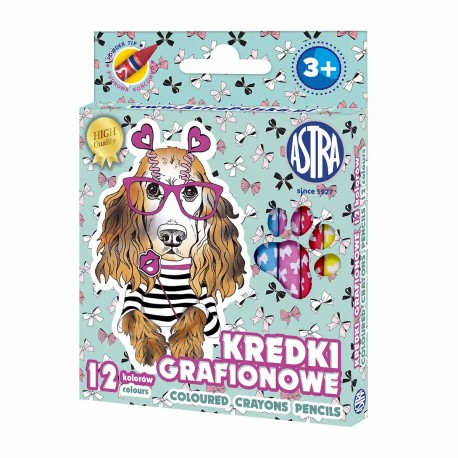 Creioane colorate Astra Grafion, 12 bucati/set