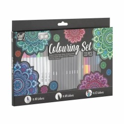 Set creativ Creative Craft, 10 markere, 10 finelinere, 12 creioane colorate