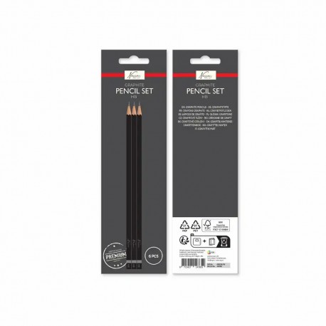Set creioane grafit, Creative Craft, HB, 6 buc