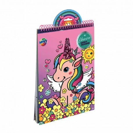 Carte de colorat cu stickere Creative Craft, 16 pagini, tematica Fantasy