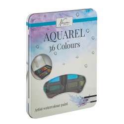 Set 36 culori Creative Craft, cutie metalica, cu creion si pensula