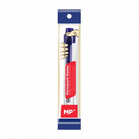 Marker permanent Main Paper, retractabil, varf rotund, 1.5 mm, albastru