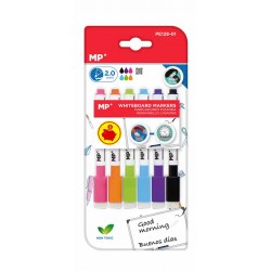 Set 6 markere tabla Main Paper, cu burete