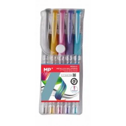 Set 5 rollere cu gel Main Paper, varf 0.9 mm, culori metalizate