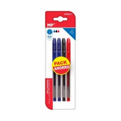 Set 4 pixuri cu gel Main Paper, varf 0.5 mm, 2 albastre, 1 rosu, 1 negru