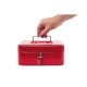Caseta (cutie) metalica pentru bani, 200 x 170 x 90 mm, MAUL - rosie