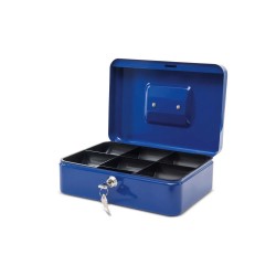 Caseta (cutie) metalica pentru bani, 250 x 190 x 90 mm, MAUL - albastra