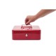 Caseta (cutie) metalica pentru bani, 250 x 190 x 90 mm, MAUL - rosie