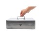 Caseta (cutie) metalica pentru bani, 300 x 250 x 87 mm, MAUL - argintie