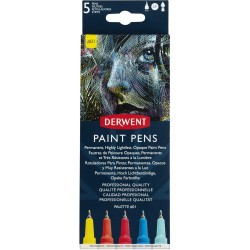 Liner Derwent Professional, 0.5 mm, pentru suprafete multiple, 5 buc/set, culori mate, varianta 1