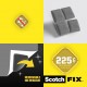 Benzi dublu adezive pretaiate repozitionabile montare interior Scotch-Fix™ 3M, gri, 12.7 x 12.7 mm, 64 bucati/pachet