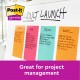 Notite adezive, Post-it, liniate, mix de culori, 102 x 152 mm, 100 file, 100% PEFC