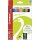 Creioane colorate Stabilo Greencolors, 3 mm, 18 culori/set