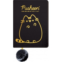 Jurnal pufos Majewski, Pusheen, design negru cu auriu, A5, 96 file
