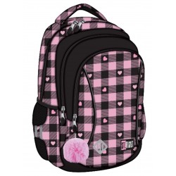 Ghiozdan scolar Majewski ST Right, BP26, Pink Checkered, 3 compartimente, 39 x 27 x 17 cm