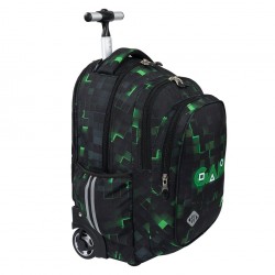 Troller scolar Majewski ST Right, TB01, Green Game, 4 compartimente, 44 x 32 x 25 cm