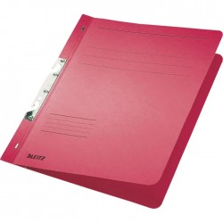 Dosar cu sina Leitz 1/1, carton, A4, incopciat, 170 coli, rosu
