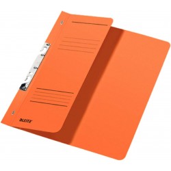 Dosar cu sina Leitz 1/2, carton, A4, incopciat, 170 coli, orange
