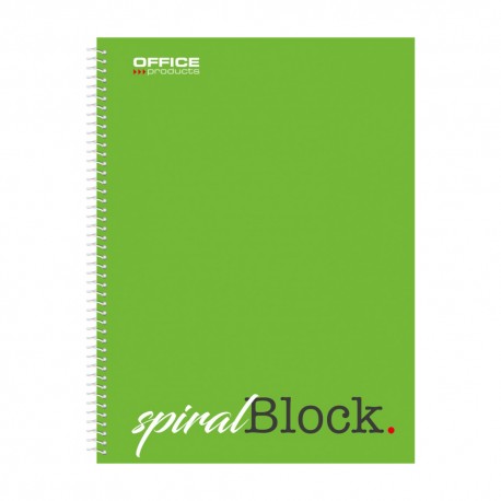 Caiet cu spirala, A4, 80 file - 70g/mp, coperti carton, verde, Office Products - matematica
