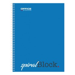 Caiet cu spirala, A5, 80 file - 70g/mp, coperti carton, albastra, Office Products - matematica
