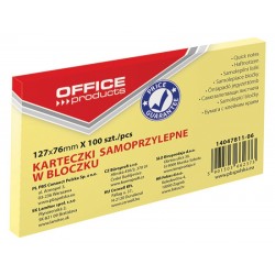 Notes autoadeziv 76 x 127 mm, 100buc/set, Office Products - galben pastel