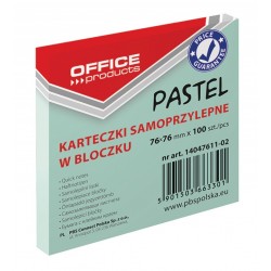 Notes autoadeziv 76 x 76 mm, 100buc/set, Office Products - verde pastel