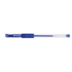 Pix transparent cu gel, cu rubber grip, varf 0.5mm, Office Products - albastru