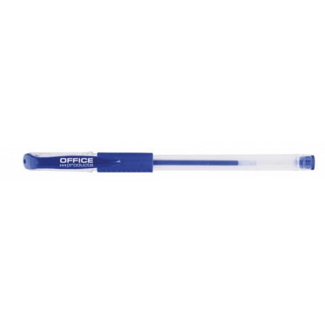 Pix transparent cu gel, cu rubber grip, varf 0.5mm, Office Products - albastru