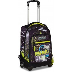 Troller Mitama, 3 compartimente, design negru cu galben