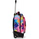Troller Mitama, 3 compartimente, design roz cu albastru
