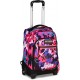 Troller Mitama, 3 compartimente, design mov cu roz