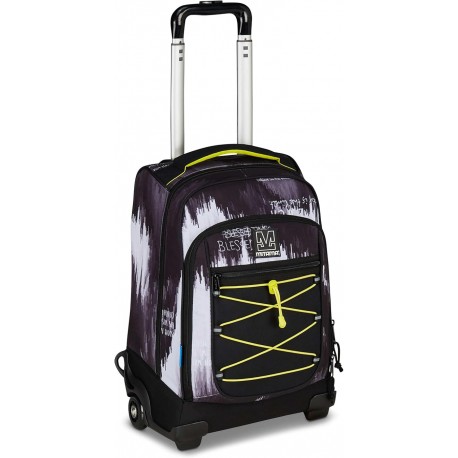 Troller Mitama, 3 compartimente, design negru cu alb