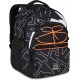 Ghiozdan Mitama, 3 compartimente, design alb cu negru