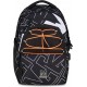 Ghiozdan Mitama, 3 compartimente, design alb cu negru