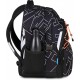 Ghiozdan Mitama, 3 compartimente, design alb cu negru