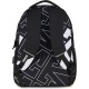 Ghiozdan Mitama, 3 compartimente, design alb cu negru