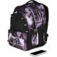 Ghiozdan Mitama, 3 compartimente, design alb cu negru