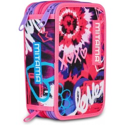 Penar echipat Mitama, 3 compartimente, design roz cu mov