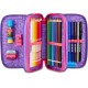 Penar echipat Mitama, 3 compartimente, design roz cu mov